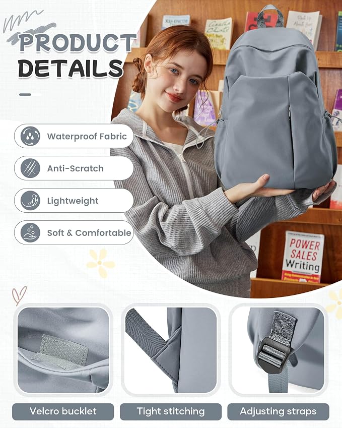 Small Backpack for School Girls Kids Women, Waterproof Bookbag Cute High School - Image 5