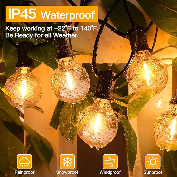 Ollny 25FT Outdoor String Lights, Waterproof Connectable Shatterproof Outside - Image 3