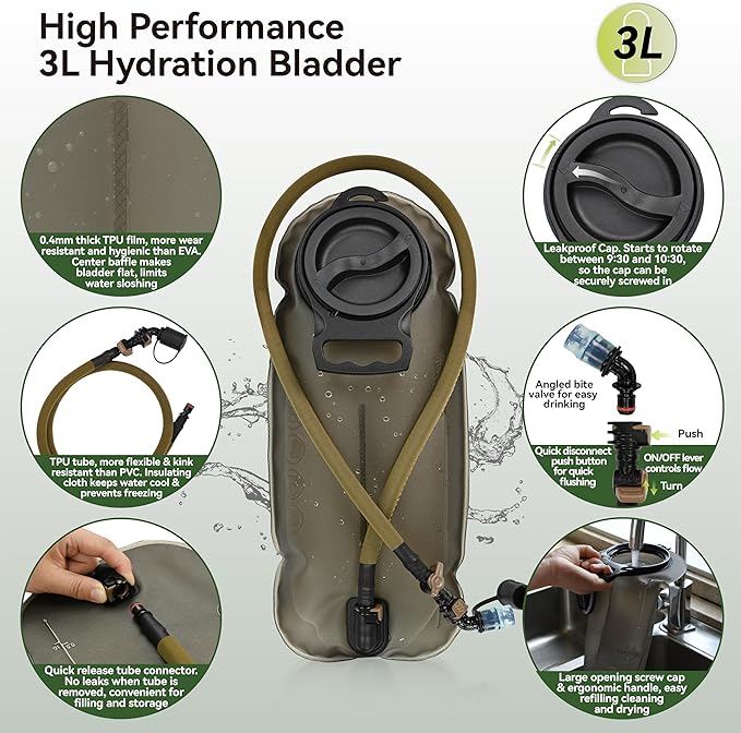 MARCHWAY Tactical Molle Hydration Pack Backpack - Image 6