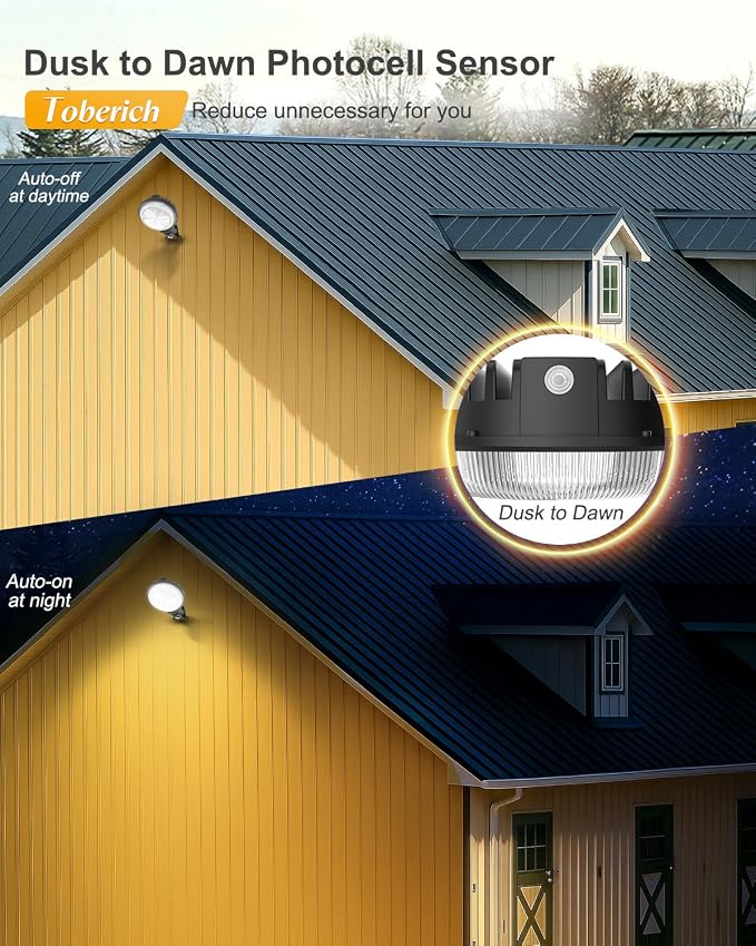 toberich LED Barn Light, 150W 20000LM Yard Area Lights Dusk to Dawn Outdoor - Image 3