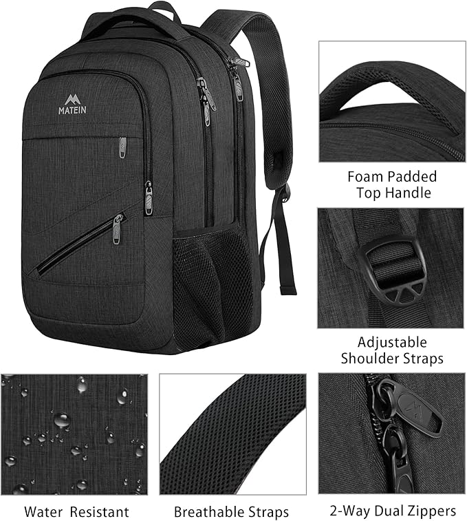 MATEIN 18.4 Inch Laptop Backpack 50 L, Extra Large Anti Theft Carryon Backpack - Image 7