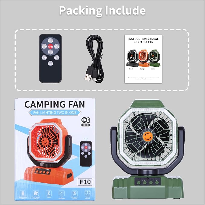 AVV 20000mAh High Speed Portable Camping Rechargeable Fan - Image 8