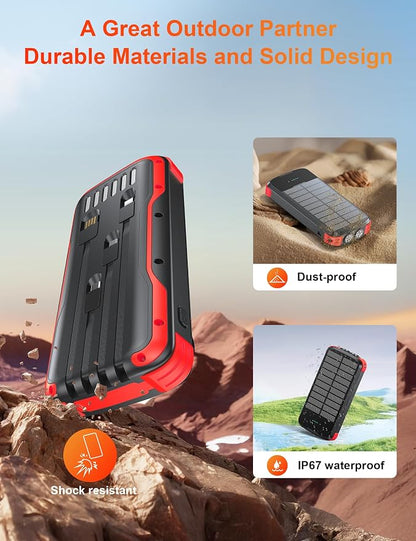 Solar Charger Power Bank, PD 20W Fast Charging External Batter, 40000mAh - Image 8