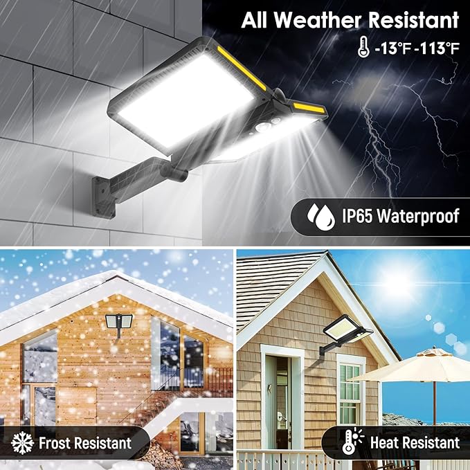 ropelux Solar Outdoor Lights, 6000LM Motion Sensor Outdoor Light Double Big - Image 5
