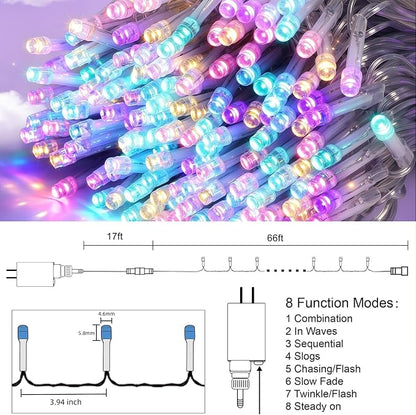 HOME LIGHTING 66ft Easter Decorative Mini Lights, 200 LED Clear Wire Fairy - Image 4