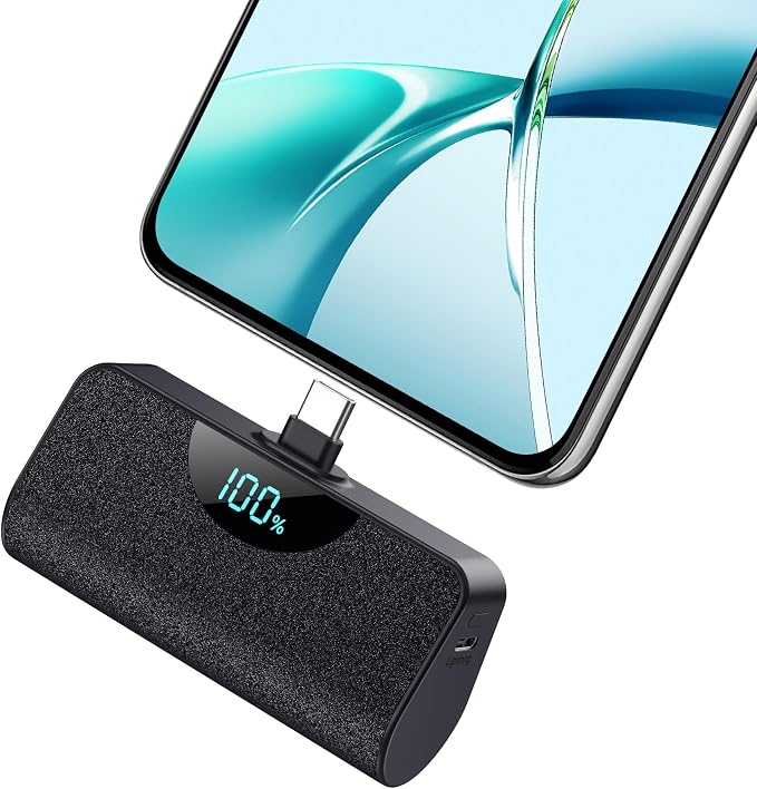 Mini Portable Charger USB C Power Bank, Upgraded 5200mAh PD Fast Charging by HETP