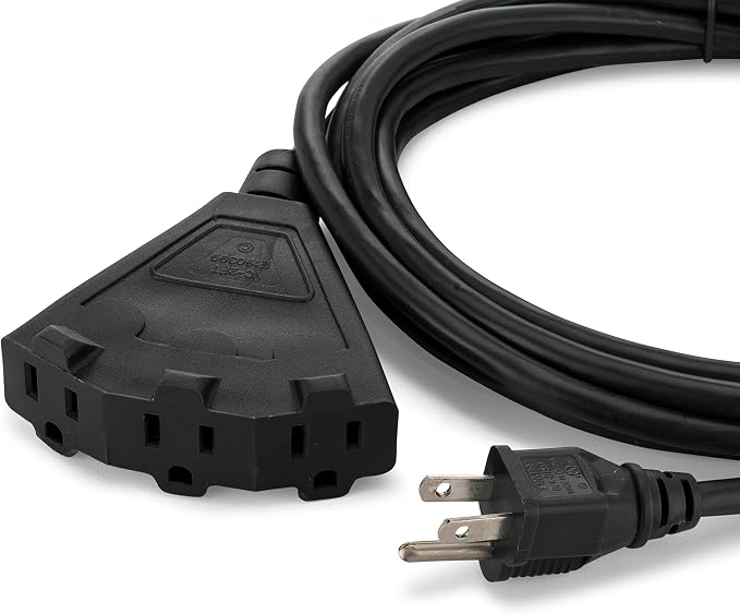 Holiday Lighting Outlet 15-Foot Black Extension Cord, 3-Prong Indoor & Outdoor - Image 2