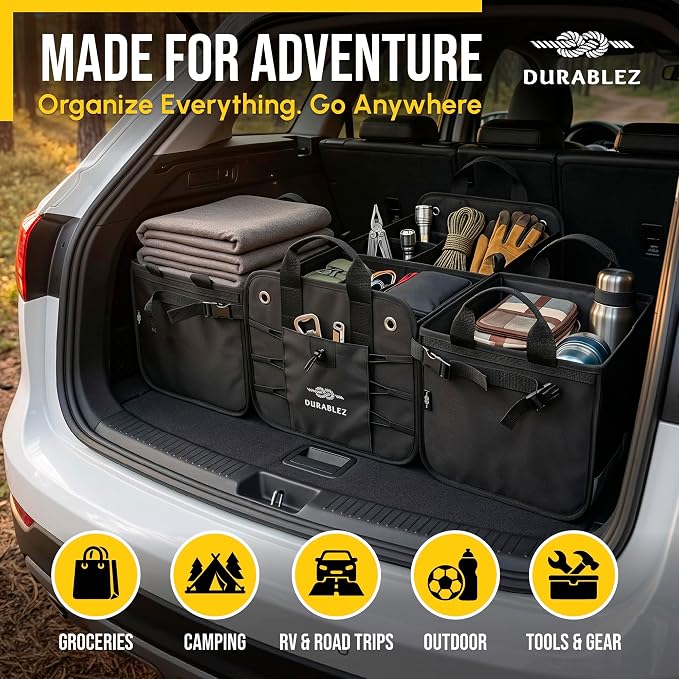 XL Modular Trunk Organizer System – 4 Section Extra Large Car Cargo Organizer - Image 3