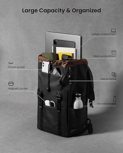 tomtoc Flap Laptop Backpack, Lightweight, Water-Resistant Casual Daypack - Image 3