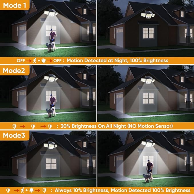 MDCMDCM Solar Motion Sensor Outdoor Lights Waterproof - Image 4