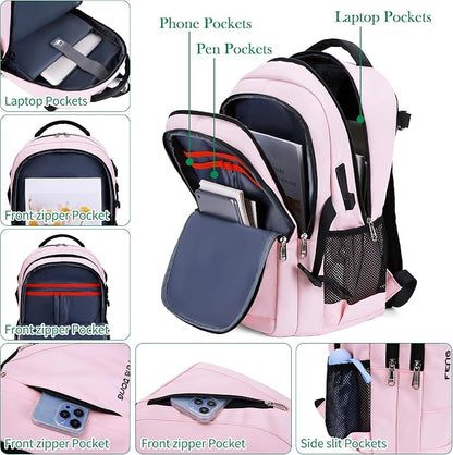 FENGDONG Large Laptop Backpack 17.3 inch Waterproof Travel College Backpack - Image 3