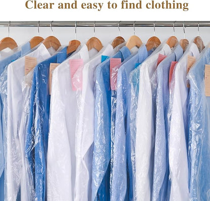 30 Pack Transparent Dust-proof Garment Covers Clear Clothes Covers - Image 5