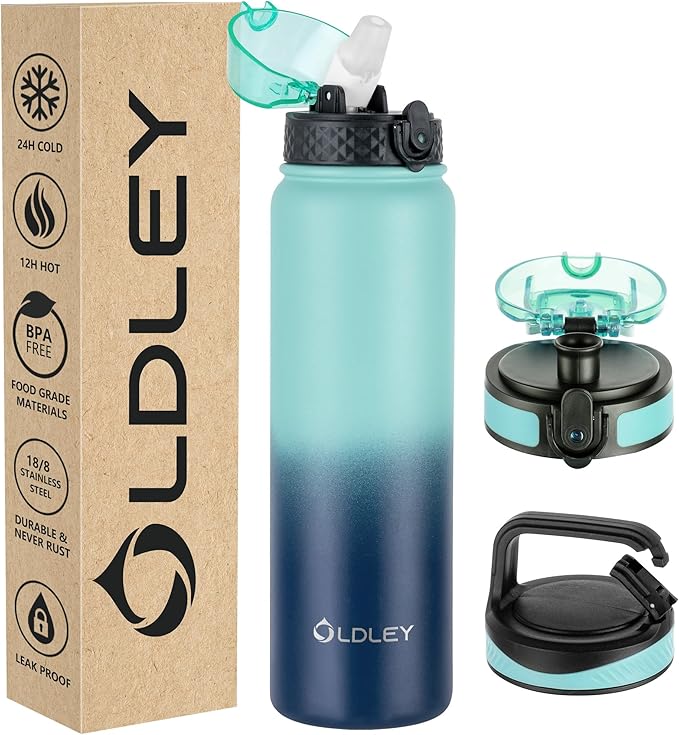 Oldley Insulated Water Bottle 32 oz Stainless Steel by OLDLEY