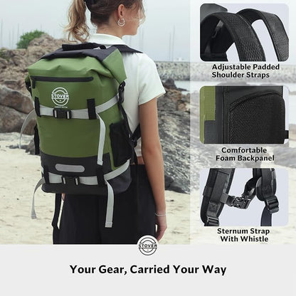 STOVER 5/10/25/30/40/55L Waterproof Dry Bag- Roll-Top Backpack w/Phone Case- - Image 5