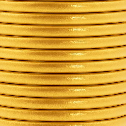 Mandala Crafts Round Genuine Gold Leather Cord - Image 3