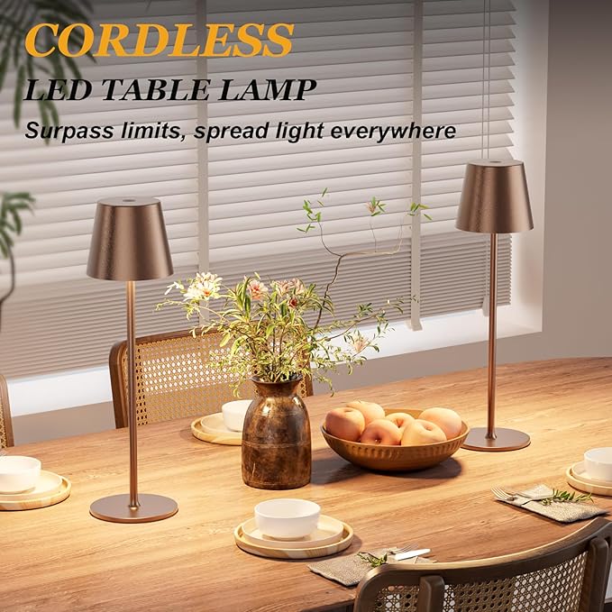 Cordless Table Lamp Rechargeable Brown - Image 4