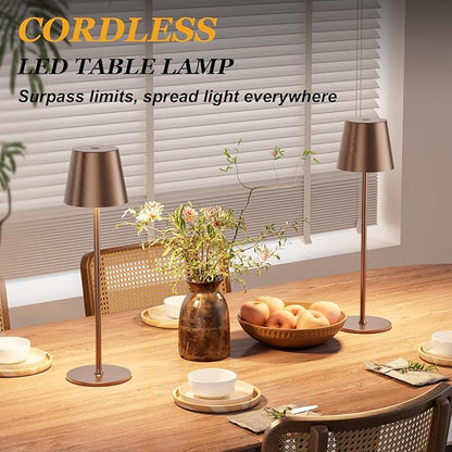 Cordless Table Lamp Rechargeable Brown - Image 4