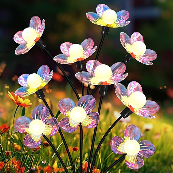 NBQQ Solar Garden Lights Outdoor, Swaying Light Waterproof Solar Lights Outdoor - Image 2
