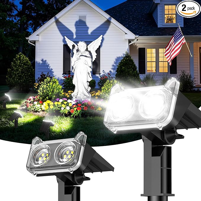 LETMY Solar Lights Outdoor Waterproof IP65, Solar Spot Lights Outdoor by Letmy