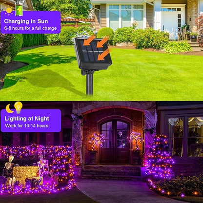 4 Pack Halloween Solar Fairy Lights 131.2Ft 400 LEDs Outdoor Twinkle Lights - Image 2