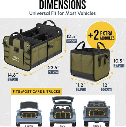 4-Section Extra Large Trunk Organizer – Heavy Duty 1680D, Collapsible & - Image 9