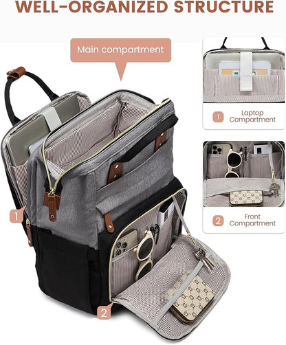LOVEVOOK Laptop Backpack for Women, 15.6'' Waterproof Nurse Bag Teacher Work - Image 2