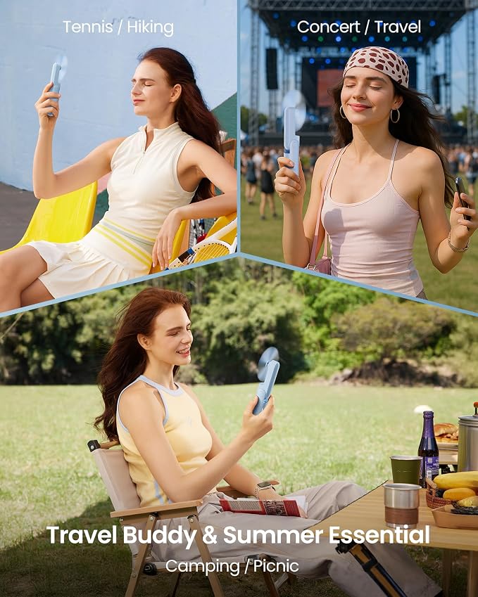 Gaiatop Portable Handheld Fan, 3 in 1 Mini Fan Handheld, Foldable Personal Fans - Image 4