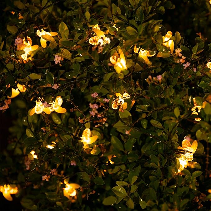 Brightown Solar Bee String Lights Outdoor 31FT 50 LED Honeybee Fairy Lights - Image 5