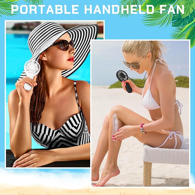 Woanger 12 Pcs Mini Handheld Fan Bulk 3 Speed USB Electric Battery Operated - Image 6