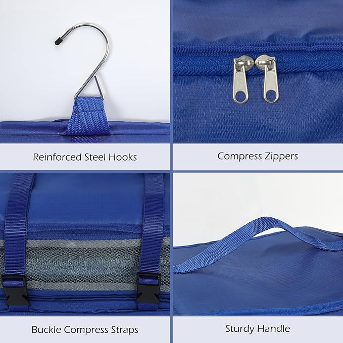 Surblue Hanging Shelves Travel Storage Bag Compression Packing Cube - Image 6