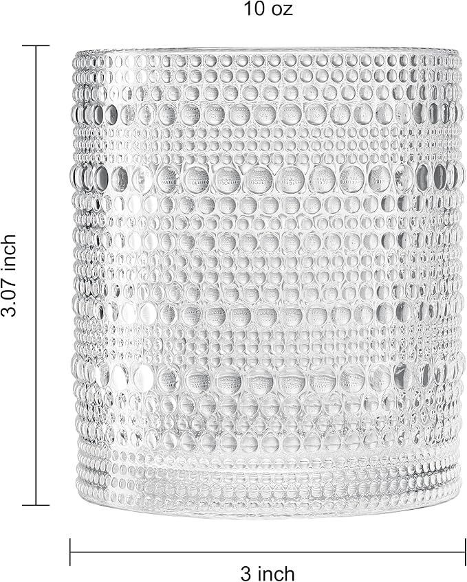 Plastic Hobnail Drinking Glasses Set of 6 Tritan Lowball Cups 14oz, - Image 5