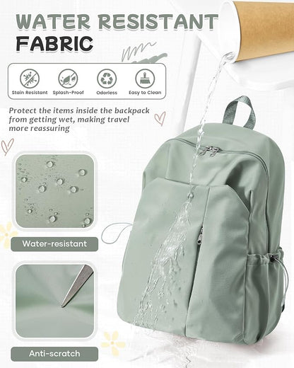 SEAFEW Green Backpack for Girls Women Waterproof High School Book Bag Cute - Image 7