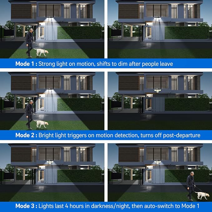 Adewalk 3000LM Solar Outdoor Lights - Image 6