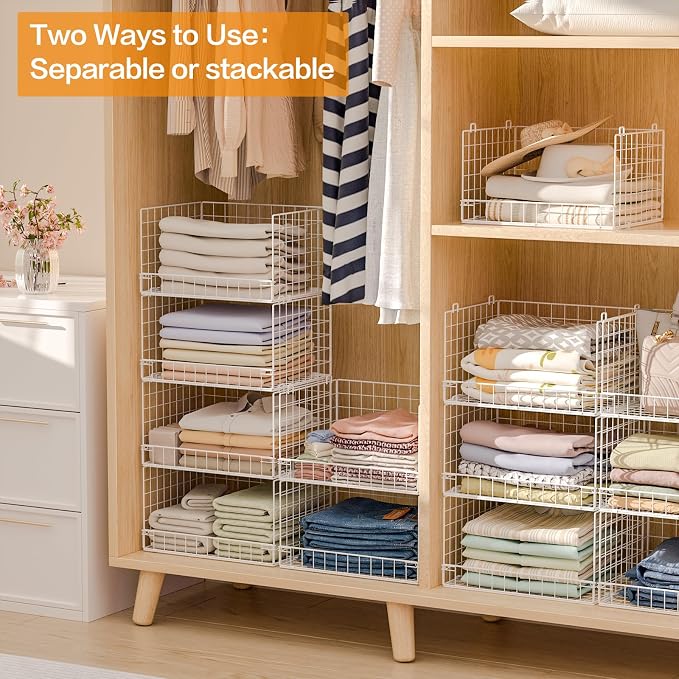 Yociyoga 6-Tier Stackable Closet Organizers and Storage Shelves, Closet Shelf - Image 6