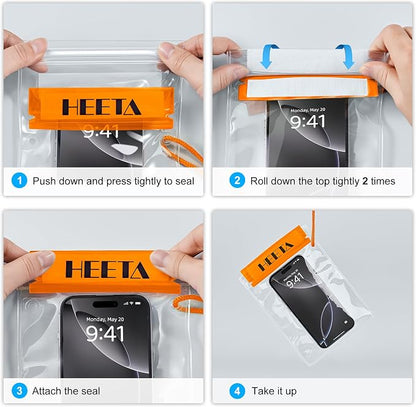 HEETA 5-Pack Clear Waterproof Dry Bag Pouch, Water Tight Cases Dry Bags - Image 8