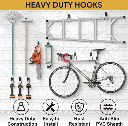 TICONN 2 Pack Heavy Duty Garage Hooks, Steel Utility Wall Storage Hooks - Image 5