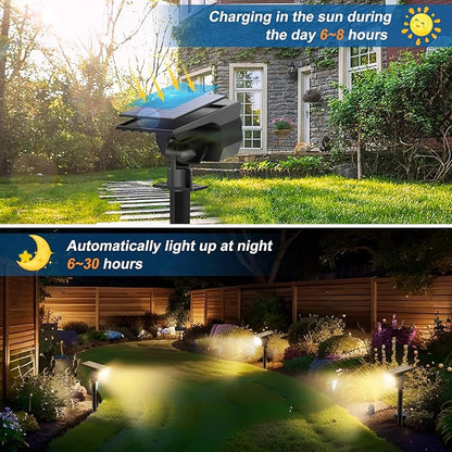 WENATY Solar Spot Lights Outdoor Waterproof IP65, 6 Pack Landscape Spotlights - Image 2