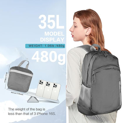 Waterproof Foldable Backpack Dry Storage Lightweight Daypack 35L Outdoor - Image 6