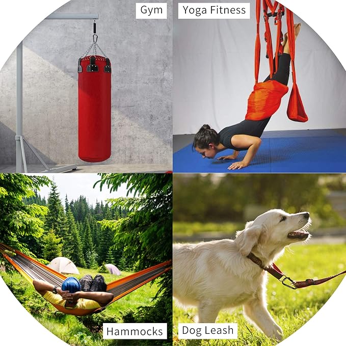 Carabiner Clip, Camping Accessories, Outdoors and Gym etc, D Shaped Spring Hook - Image 6