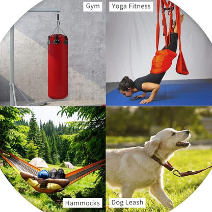 Carabiner Clip, Camping Accessories, Outdoors and Gym etc, D Shaped Spring Hook - Image 6