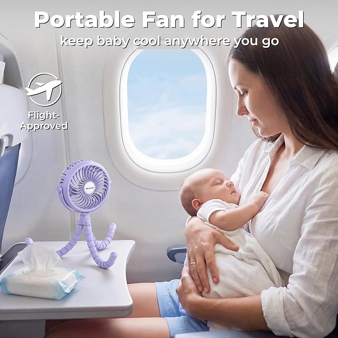 AMACOOL Battery Operated Stroller Fan, Baby Travel Essentials - Image 7