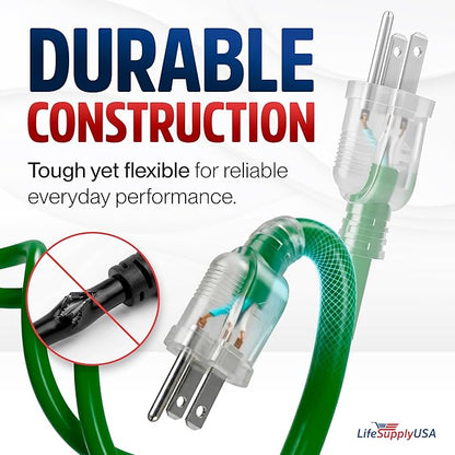 75ft Outdoor/Indoor Extension Cord 10/3 Gauge Ultra Heavy Duty 3 Prong SJTW - Image 3