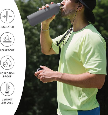 Bambaw Stainless Steel Water Bottle, 32 oz Water Bottles Insulated, - Image 3