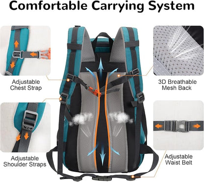 30L Skateboard Backpack for Men Women, Waterproof Hiking Backpack - Image 3