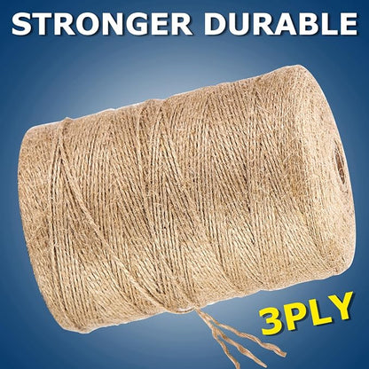 Vanhench 600Feet Natural Jute Twine String, Bulk Hemp Jute Rope Cord Twine - Image 3
