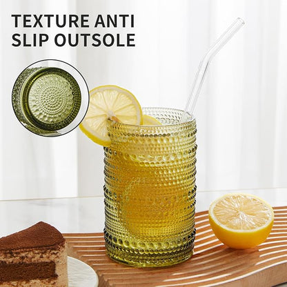 HomeVogue Vintage Hobnail Drinking Glasses Set of 12, 15 oz Highball Glasses & - Image 7