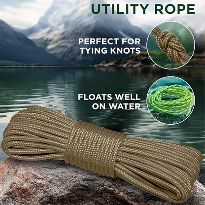 TECEUM Rope – 90 Feet x 3/8 Inch – Coyote Brown – Strong All-Purpose Utility - Image 3