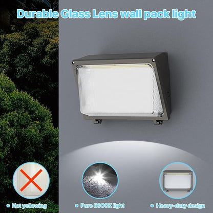HYPERLITE LED Wall Pack Light: 120W 18000LM Glass Lens Wall Pack LED Exterior - Image 3