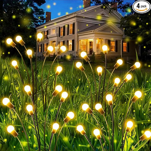 OZS 4 Pack Total 32 LED Solar Garden Lights Fairy Outdoor by OZS