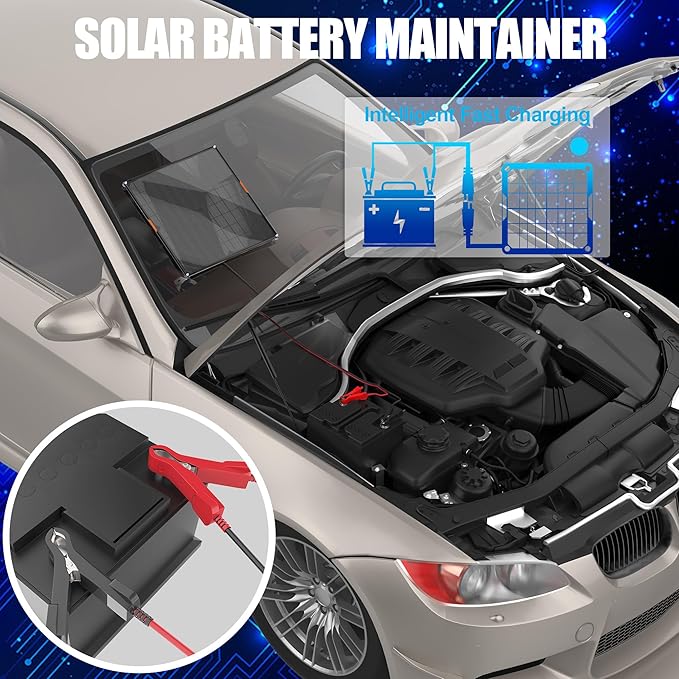 OYMSAE 20W 12V Solar Panel Car Battery Charger Portable Waterproof Power - Image 8